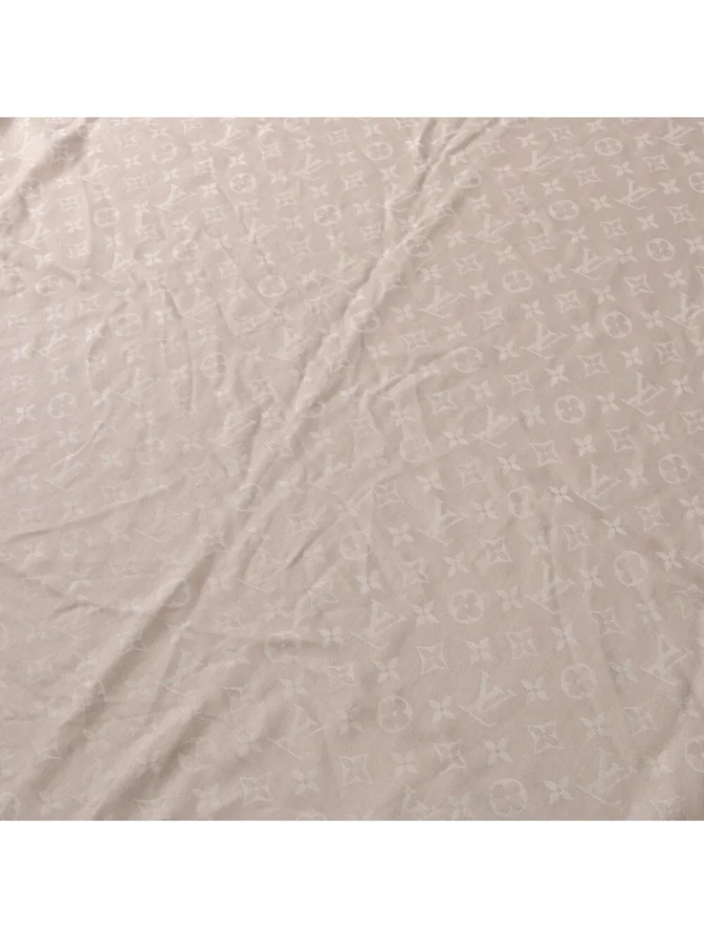 Louis Vuitton Shawl Monogram Gray Silk Scarf